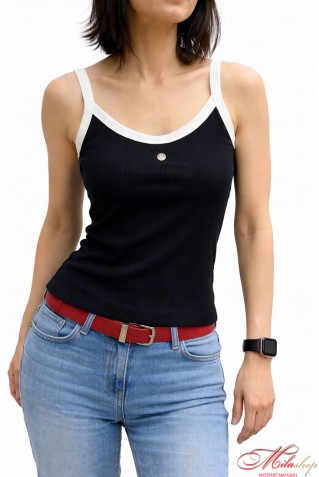 Женская хлопковая майка в "рубчик" Luna L052r